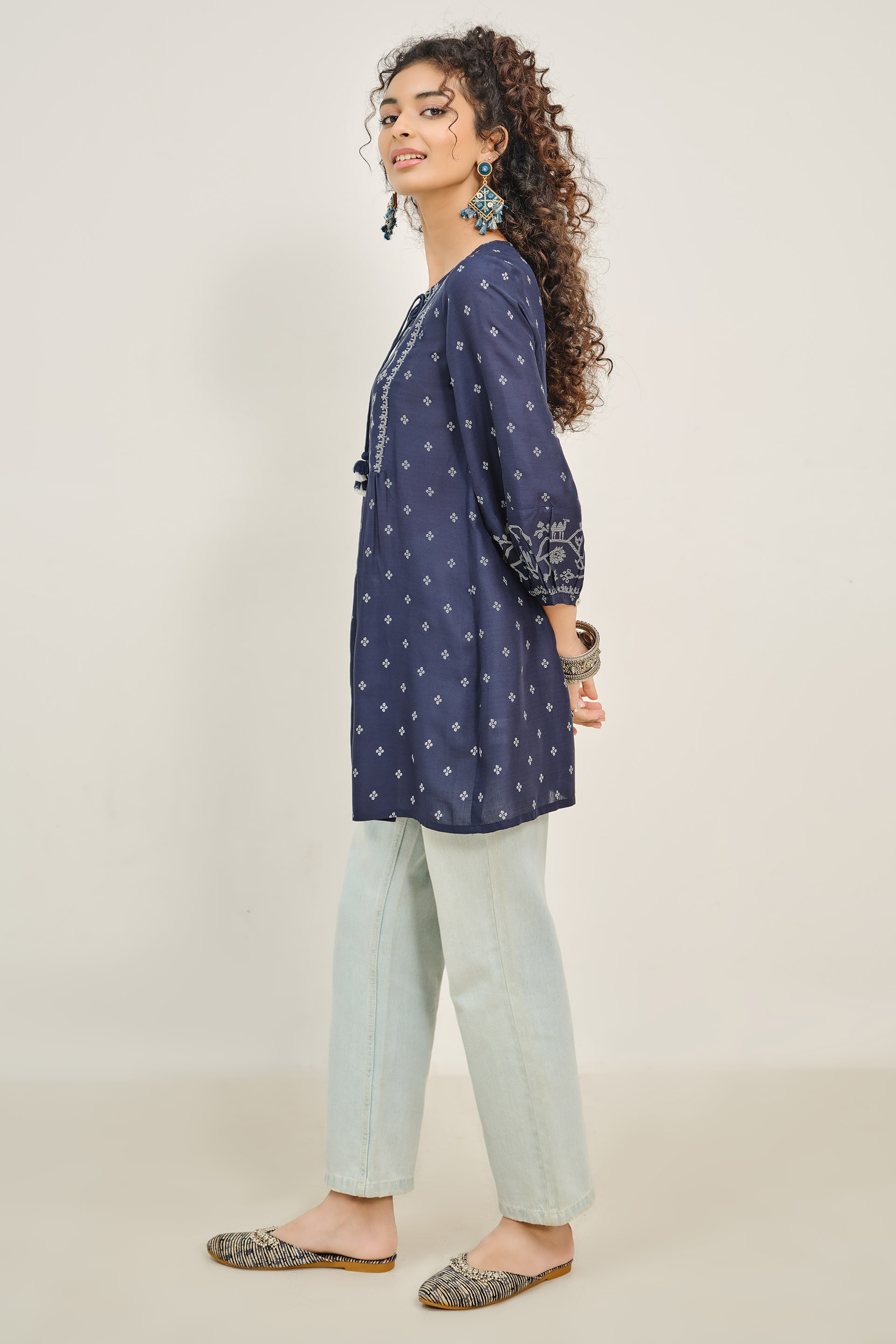 Blue Leher Tunic, Indigo, image 2